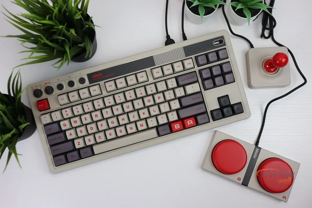 8BitDo Retro Mechanical Keyboard with Joystick and B A buttons