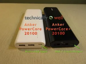 Anker PowerCore 20100 Differences