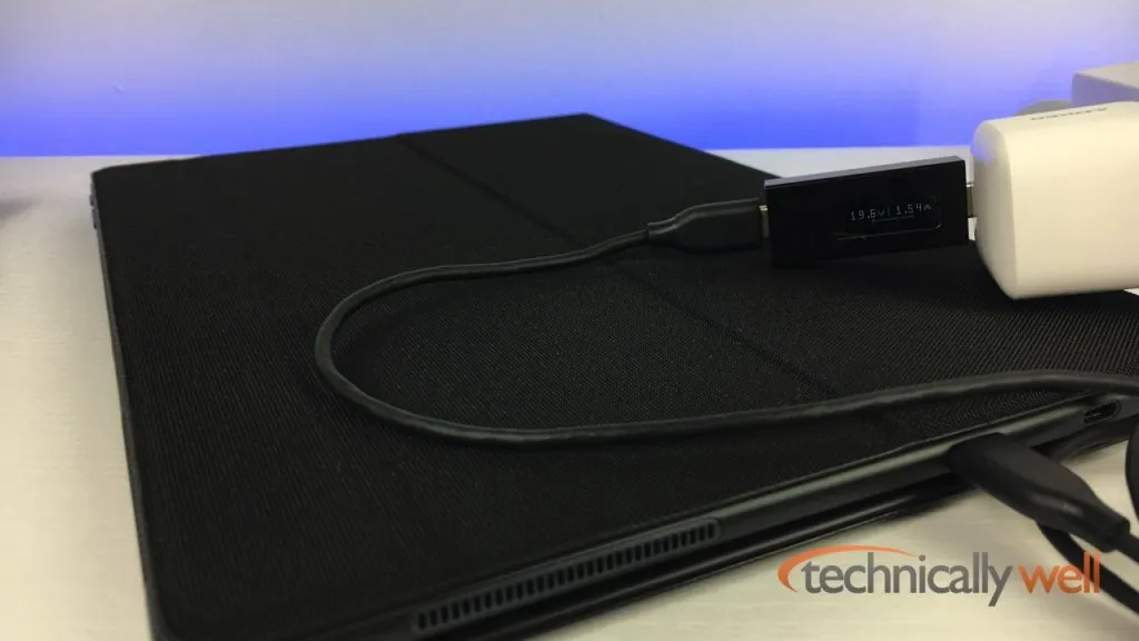 Samsung Galaxy Book 12 charging with the Atom PowerPort Atom PD 1