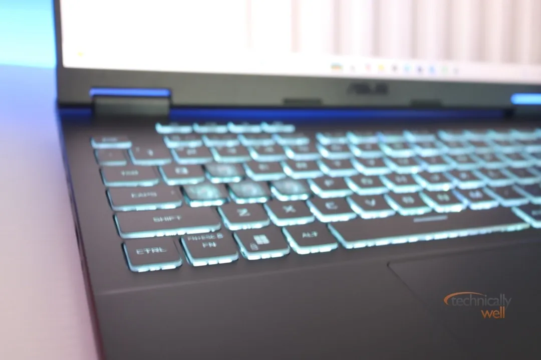 ASUS TUF Gaming A16 backlit keyboard